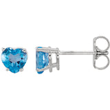 14K Gold Genuine Gemstone Heart Post Earrings - Cailins | Fine Jewelry + Gifts