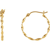 14K Yellow Gold Subtle Twist Hoop Earrings - Cailins | Fine Jewelry + Gifts
