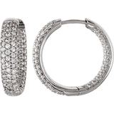 Sterling Silver CZ In Out Hoop Earrings - Cailin's