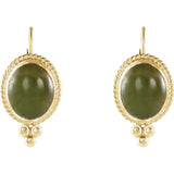 14K Yellow Gold Victorian Jade Earrings - Cailin's