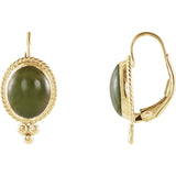 14K Yellow Gold Victorian Jade Earrings - Cailin's