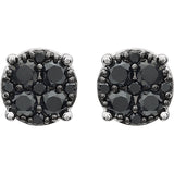 14K White Gold Color Diamond Cluster Earrings - Cailins | Fine Jewelry + Gifts