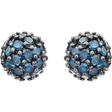 14K Gold Pavé Color diamonds Gemstone Ball Post Earrings - Cailins | Fine Jewelry + Gifts