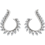 14K White Gold Half Carat diamond Lux Leaf Earrings - Cailin's