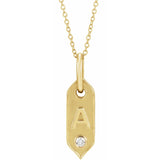 14K Gold Initial Letter diamond Necklace - Cailin's