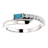 925 Sterling Silver Brilliant Baguette Gorgeous Gem diamond Ring - Cailin's