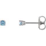 14K White Gold Aquamarine Post Earrings - Cailins | Fine Jewelry + Gifts