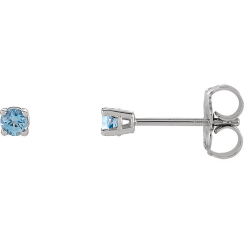 14K White Gold Aquamarine Post Earrings - Cailins | Fine Jewelry + Gifts
