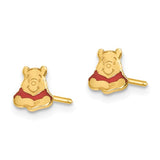 14K Yellow Gold Winnie The Pooh Bear Post Disney Earrings - Cailin's