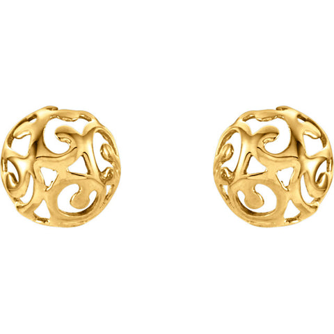 14K Gold Scroll Swirl Earrings - Cailin's