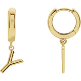14K Gold Initial Name Letter Hoop Earrings - Cailin's