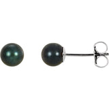14K Gold Black Akoya Pearl Post Earrings - Cailins | Fine Jewelry + Gifts