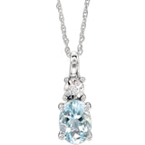 14K White Gold Gemstone diamond Necklace - Cailin's