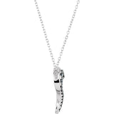 Sterling Silver Black White 1/5CT diamond 18 inch Necklace - Cailin's