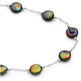 Sterling Silver Black Coin Pearl Necklace - Cailin's