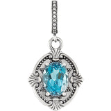 Sterling Silver Blue Topaz Victorian Necklace - Cailin's