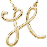 14K Gold Script Letter Alphabet Initial Charm Necklace - Cailin's