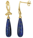 14k Yellow Gold Genuine Cabochon Lapis Post Earrings - Cailins | Fine Jewelry + Gifts