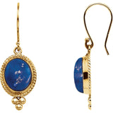 14k Yellow Gold Genuine Cabochon Lapis Post Earrings - Cailins | Fine Jewelry + Gifts