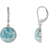 Sterling Silver Larimar Leverback Earrings - Cailins | Fine Jewelry + Gifts