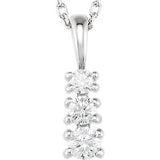 14K Gold Three Stone Diamond Necklace - Cailin's