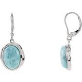 Sterling Silver Larimar Leverback Earrings - Cailins | Fine Jewelry + Gifts