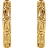 14K Yellow Gold Texture Pattern Hinge Earrings - Cailins | Fine Jewelry + Gifts