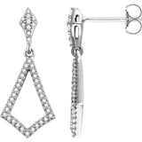 14K White Gold Geometric 1/4 CT diamond Earrings - Cailins | Fine Jewelry + Gifts