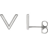 Letter V Post Earrings - Cailins | Fine Jewelry + Gifts