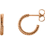 J Hoop Rope Earrings - Cailins | Fine Jewelry + Gifts