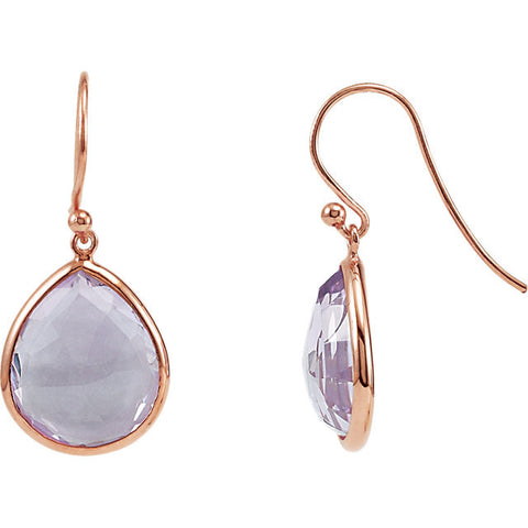 14K Rose Plating Amethyst Earrings - Cailins | Fine Jewelry + Gifts