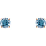 14K Rose Gold Classic Gemstone Post Earrings - Cailins | Fine Jewelry + Gifts