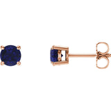 14K Rose Gold Classic Gemstone Post Earrings - Cailins | Fine Jewelry + Gifts
