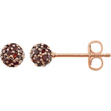14K Gold Pavé Color diamonds Gemstone Ball Post Earrings - Cailins | Fine Jewelry + Gifts