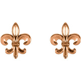 14K Gold Fleur de Lis Post Earrings - Cailins | Fine Jewelry + Gifts