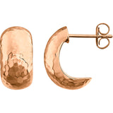 14K Gold Hammer Half Hoop Post Earrings - Cailin's