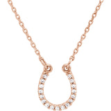 14K Gold White Diamond Lucky Horseshoe Necklace - Cailin's