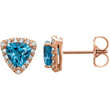 Blue Topaz Diamond Earrings - Cailins | Fine Jewelry + Gifts