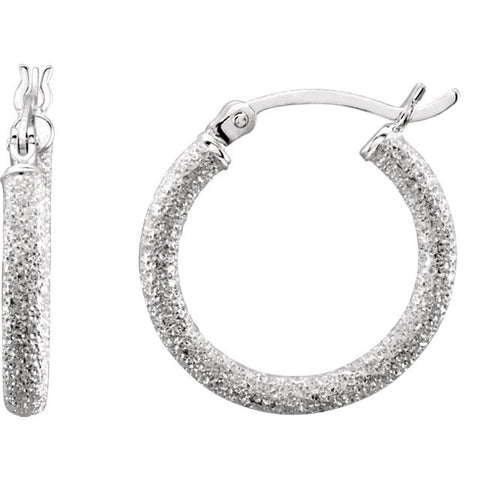 Sterling Silver Space Glitter Hoop Earrings - Cailins | Fine Jewelry + Gifts