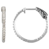 Sterling Silver Cubic Zirconia In Out Hoop Earrings - Cailins | Fine Jewelry + Gifts