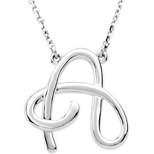 Sterling Silver Script Letter Initial Name Necklace - Cailin's