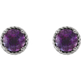 Amethyst Rope Post Earrings - Cailins | Fine Jewelry + Gifts