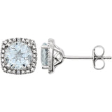 Sterling Silver diamond Gemstone Post Earrings - Cailins | Fine Jewelry + Gifts