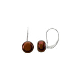 Chocolate Pearl Leverback Earrings - Cailin's