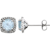 Sterling Silver diamond Gemstone Post Earrings - Cailins | Fine Jewelry + Gifts