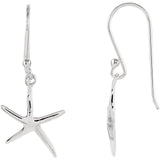 Sterling Silver Starfish Freshwater Pearl French Wire Earrings - Cailins | Fine Jewelry + Gifts