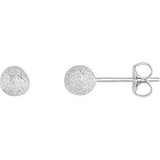 Sterling Silver Space Glitter Stardust Ball Post Earrings - Cailins | Fine Jewelry + Gifts