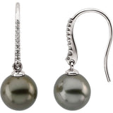 14K White Gold Tahitian Pearl Earrings - Cailins | Fine Jewelry + Gifts