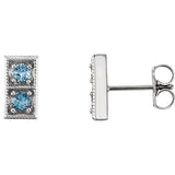 Two Stone Aquamarine Earrings - Cailins | Fine Jewelry + Gifts