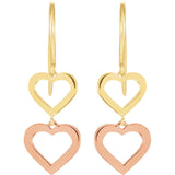 14K Gold Two Tone Heart Earrings - Cailin's